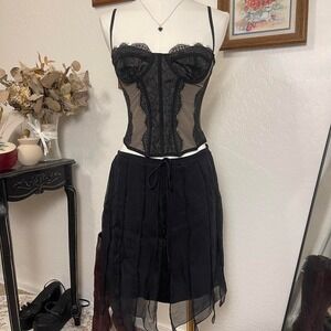 Whimsygoth Sheer Lace‎ Bustier Corset Top